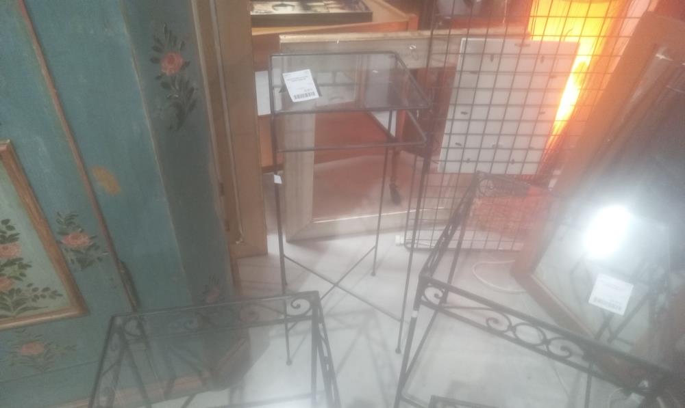 SELETTE METAL+PLATEAU VERRE CARRE MM