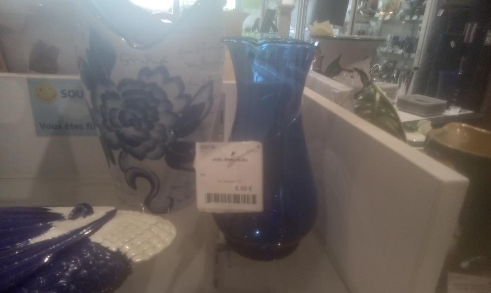VASE VERRE BLEU