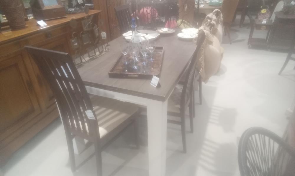 TABLE BOIS MASSIF H&H +1 ALLONGE INTERIEURE DE 45 CM