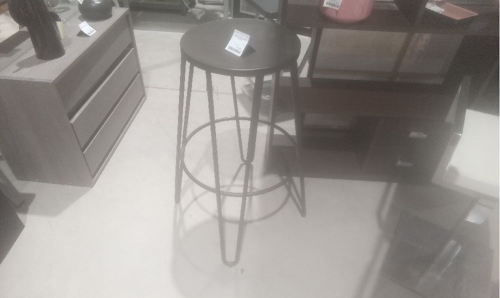 TABOURET METAL  MARRON METALISE