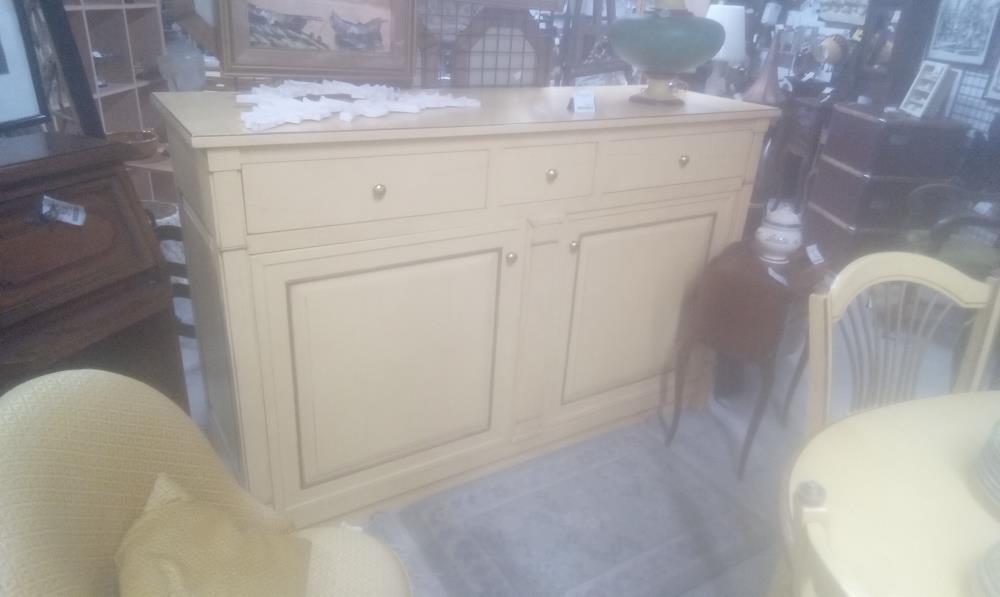 ENFILADE CHENE MASSIF ST LOUIS PHILIPPE JAUNE AVEC 7 TIROIRS