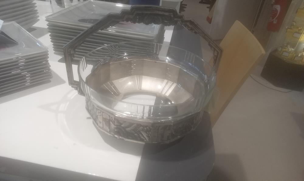 COUPE MA +VERRE ART DECO 1ANSE EN L'ETAT
