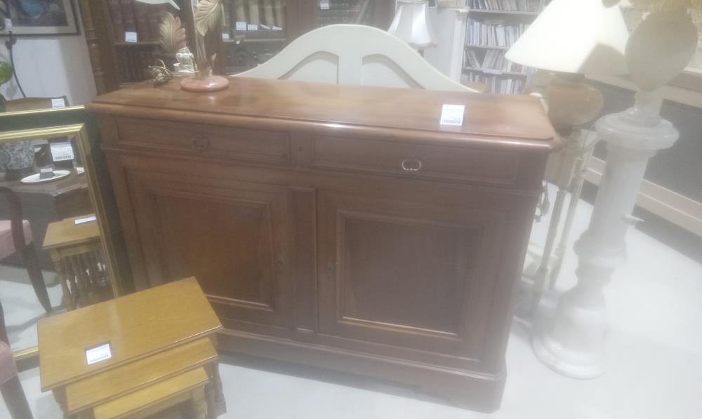 BUFFET BAS NOYER 2 PORTES+2 TIROIRS NAPOLEON III+CLEF