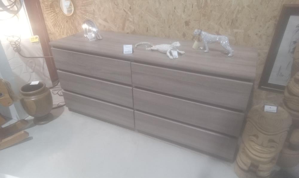 COMMODE MELAMINEE 6 TIROIRS EN L'ETAT