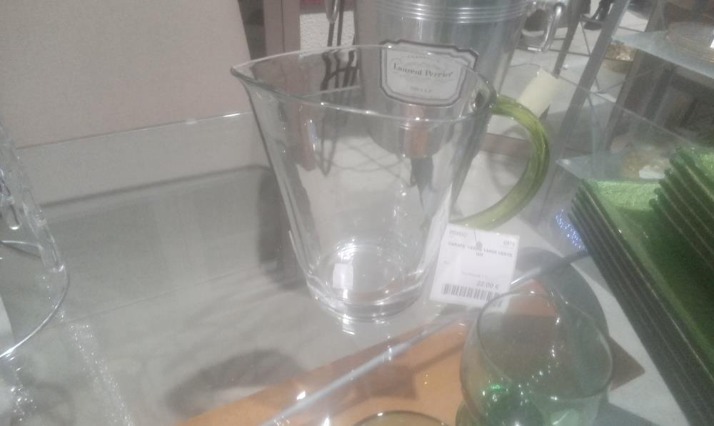 CARAFE  VERRE 1ANSE VERTE GM