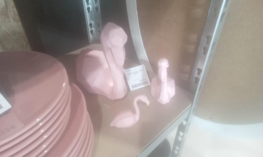 TRIO DE FLAMMANT ROSE EN RESINE