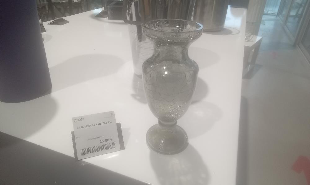 VASE VERRE CRAQUELE PM