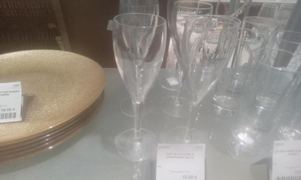 LOT DE 6 FLUTES A CHAMPAGNE DEUTZ