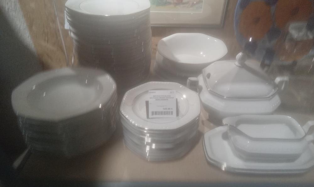 SERVICE PORCELAINE SELTMANN WEIDEN GERMANY BORD ARGENTE