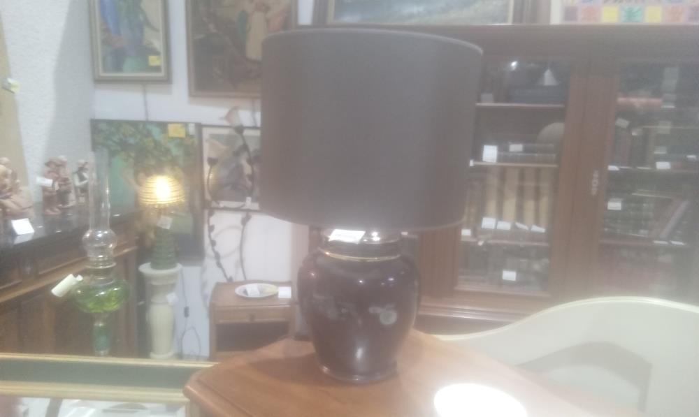 LAMPE CERAMIQUE GM +ABATJOUR MARRON