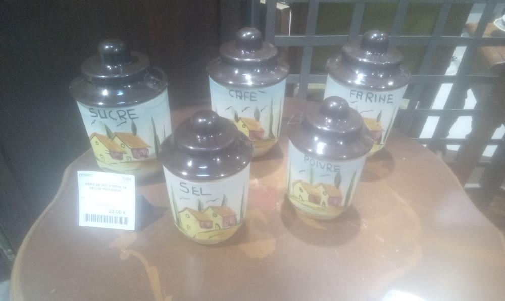 SERIE DE POT A EPICE X5 DECOR PROVENCAL
