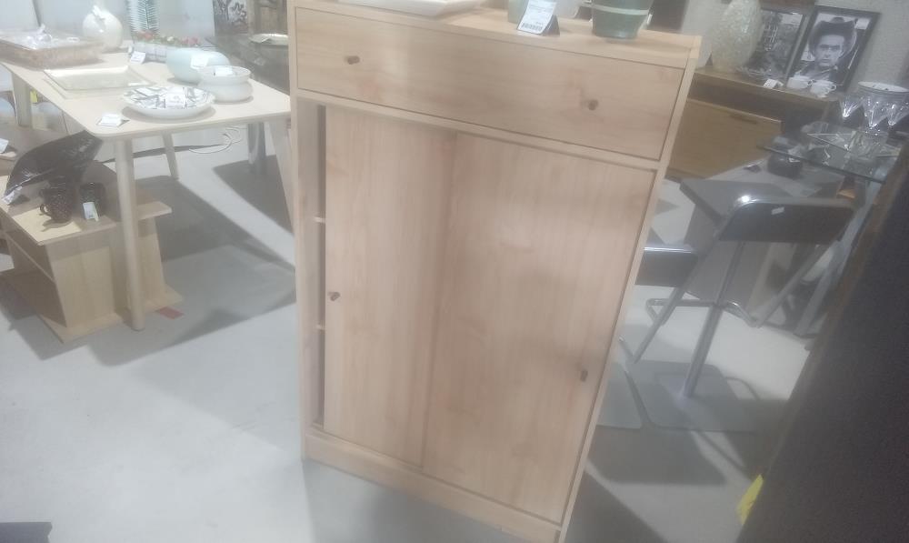 MEUBLE MELAMINE 2 PORTES COULISSANTES+1 TIROIR EN L'ETAT