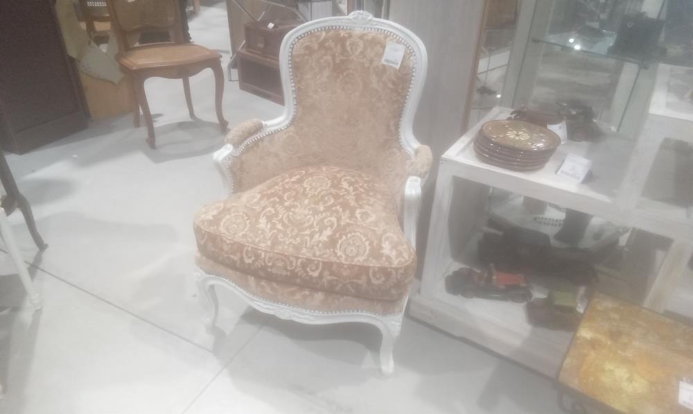 FAUTEUIL TISSUS STYLE LOUIS XV 2 TONS