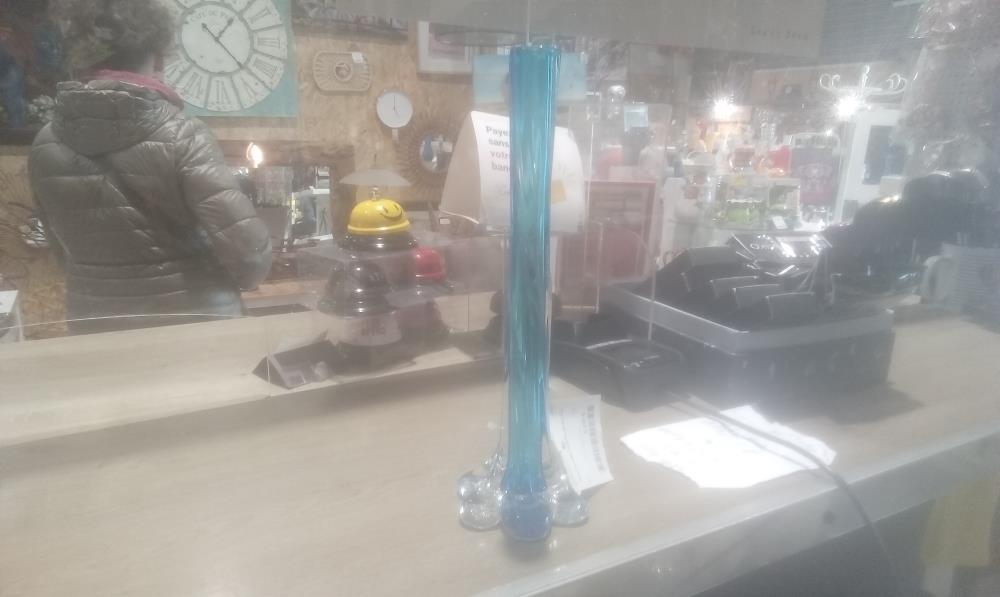 SOLIFLORE VERRE BLEU PM