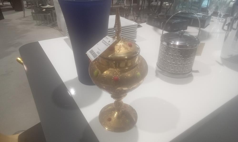 COUPE DORE EN VERRE DOREE EN 2 PARTIES EN L'ETAT