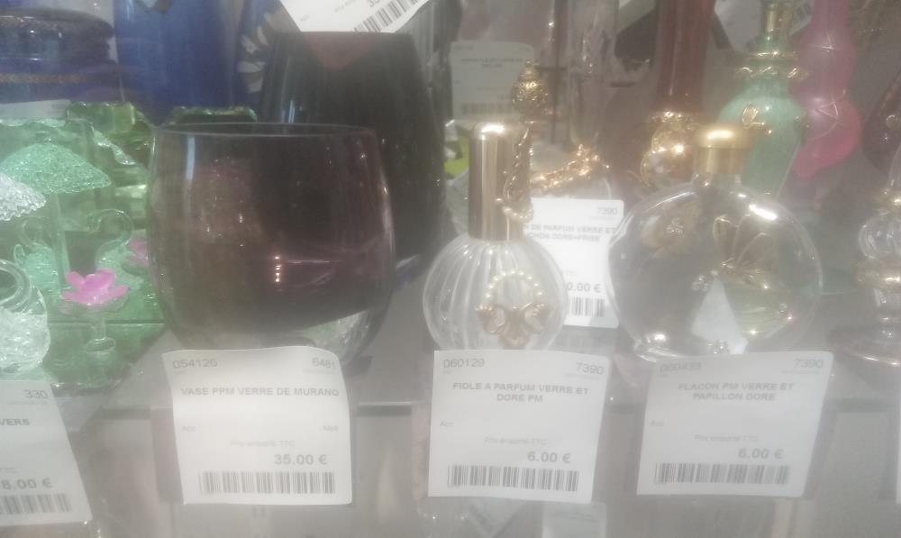 FIOLE A PARFUM VERRE ET DORE PM