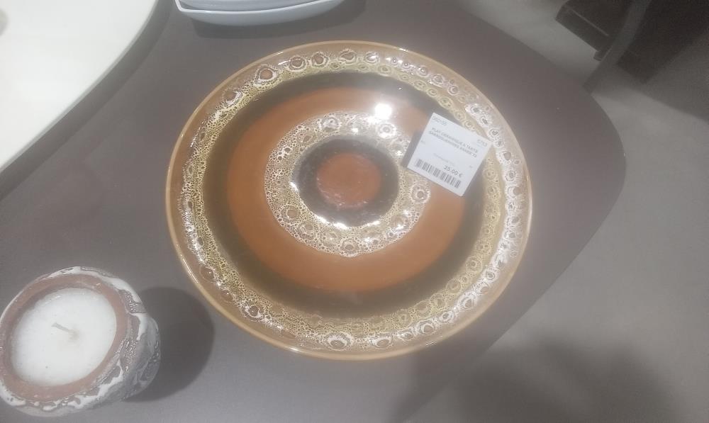 PLAT CERAMIQUE A TARTE SARREGUEMINES ANNEE 70