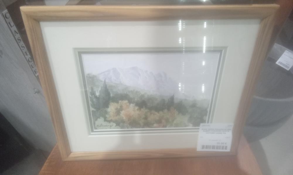 SOUS VERRE AQUARELLE SBG ALBERT FORISSIER SAINTE VICTOIRE CADRE PIN