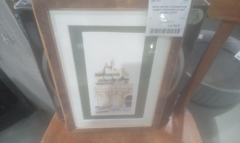 SOUS VERRE LITHOGRAPHIE ALBERT FORISSIER 08.2007 CADRE LOUPE