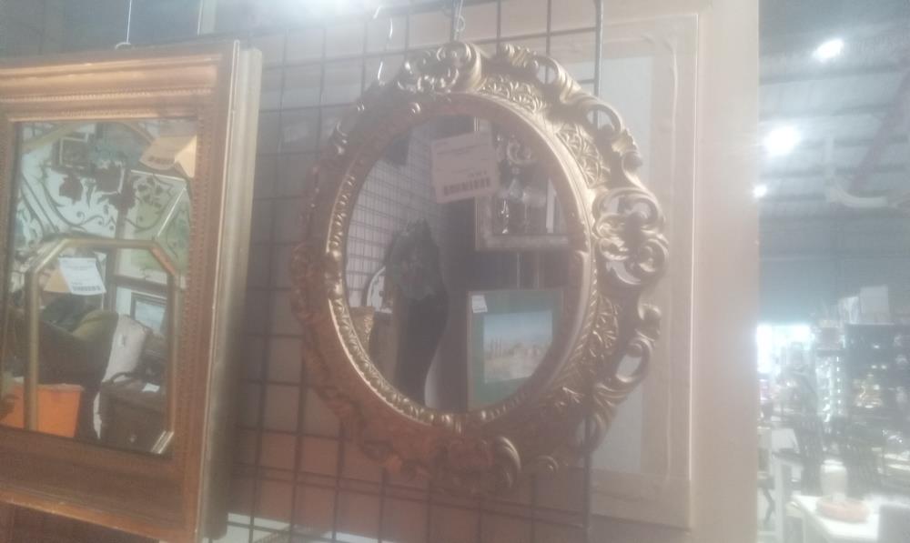 MIROIR RESINE DORE STYLE LOUIS XV