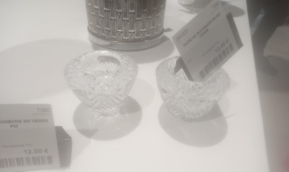 PAIRE DE BOUGEOIR PM EN VERRE