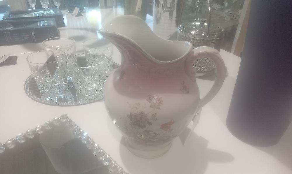 PICHET CERAMIQUE 1ANSE DECOR FLORAL 2TONS