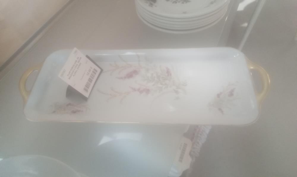 PLAR PORCELAINE  DE BAUDOUR A CAKE  DECOR FLORAL 2ANSES