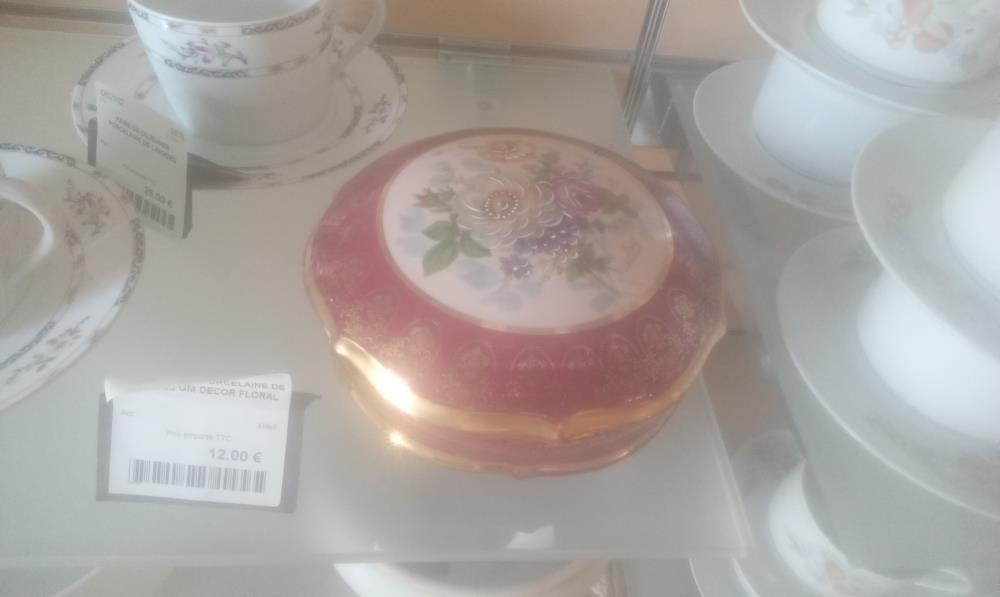 BONBONNIERE PORCELAINE DE LIMOGES GM DECOR FLORAL