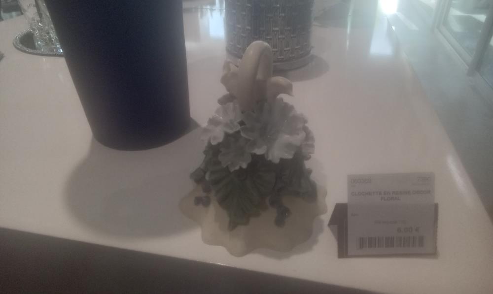 CLOCHETTE EN RESINE DECOR FLORAL