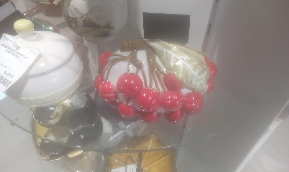 VIDE POCHE CERAMIQUE ITALY DECOR CERISE