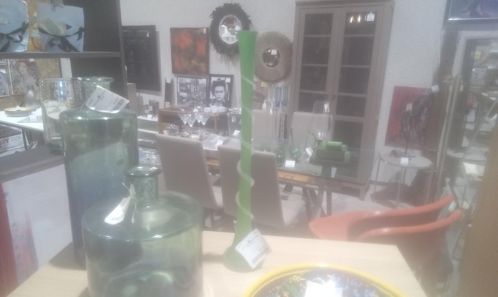 SOLIFLORE VERRE VERT ET ENTRLACE