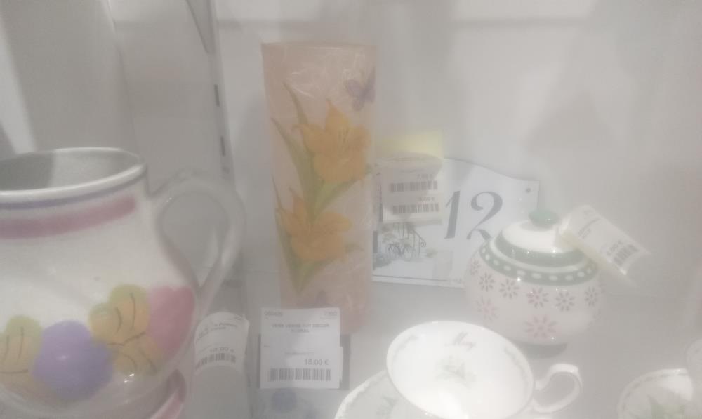 VASE VERRE FUT DECOR FLORAL