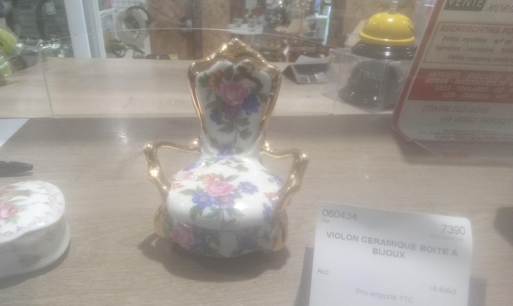 VIOLON CERAMIQUE BOITE A BIJOUX