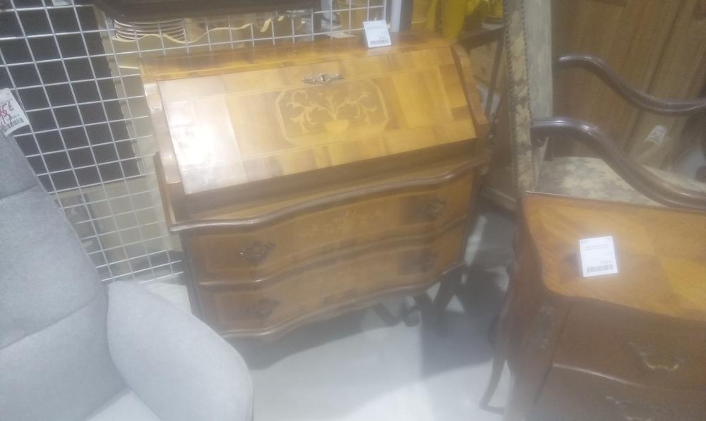 SCRIBAN MARQUETE 4 TIROIRS+1 ABATTANT EN L'ETAT