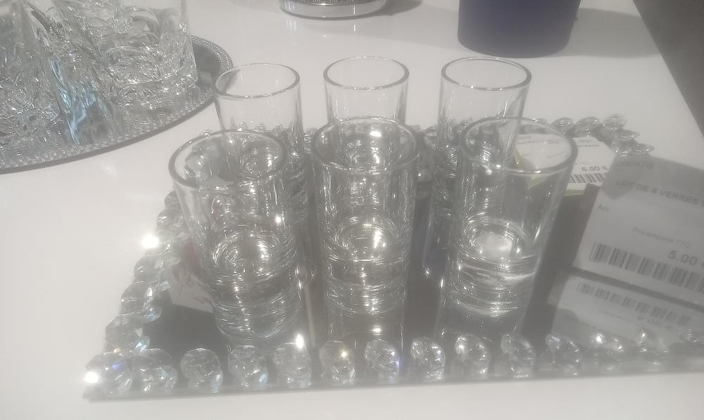 LOT DE 6 VERRES SHOT PM