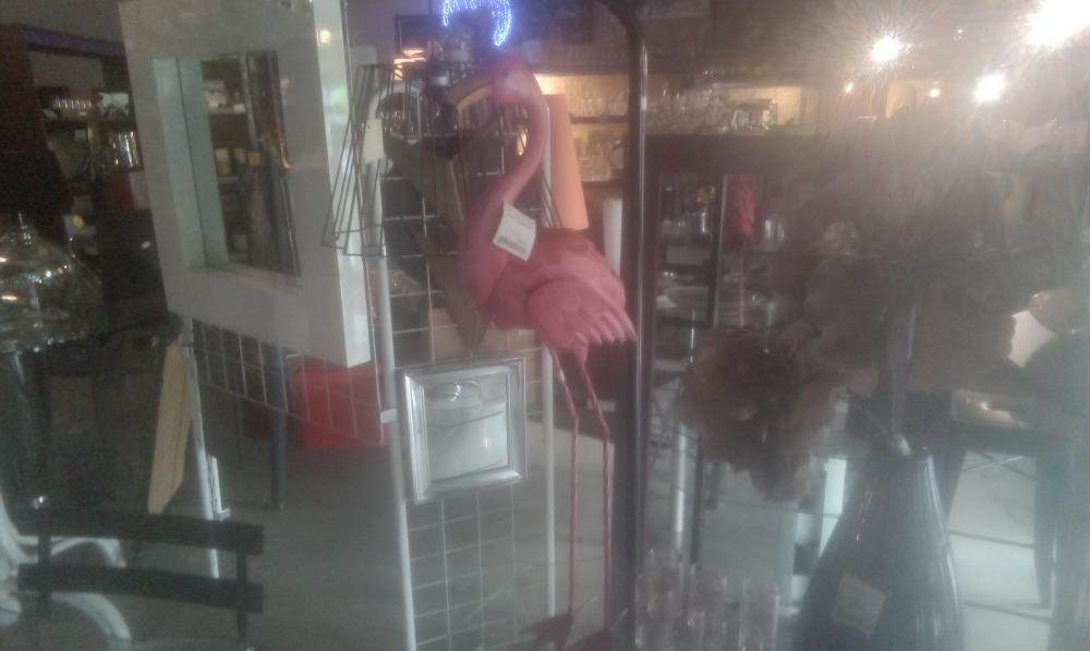 FLAMANT ROSE EN METAL