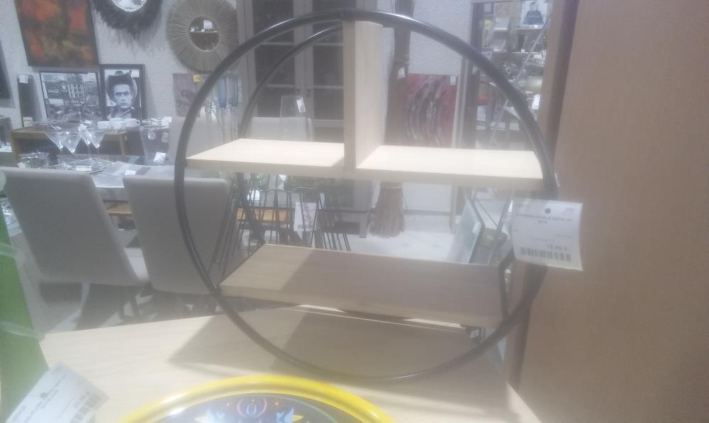 ETAGERE MURALE METAL ET BOIS