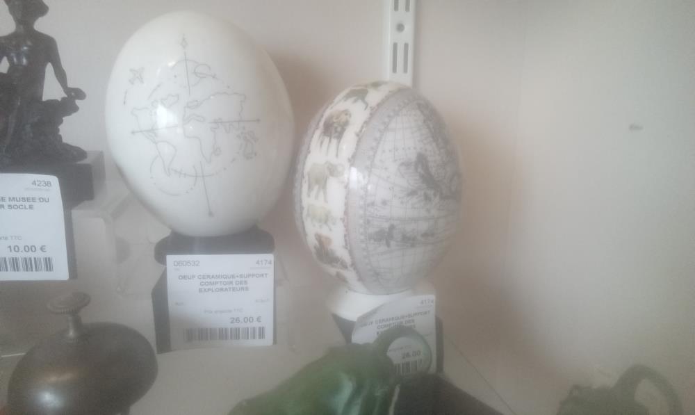 OEUF CERAMIQUE+SUPPORT COMPTOIR DES EXPLORATEURS