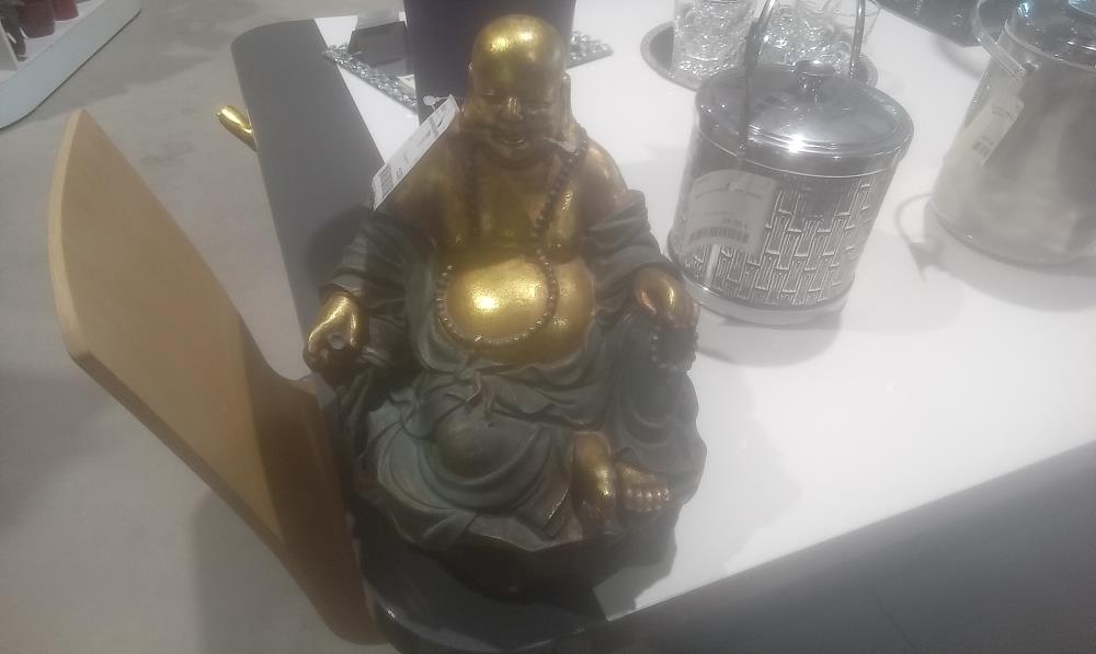 BOUDDHA RIEUR EN RESINE 2 TONS