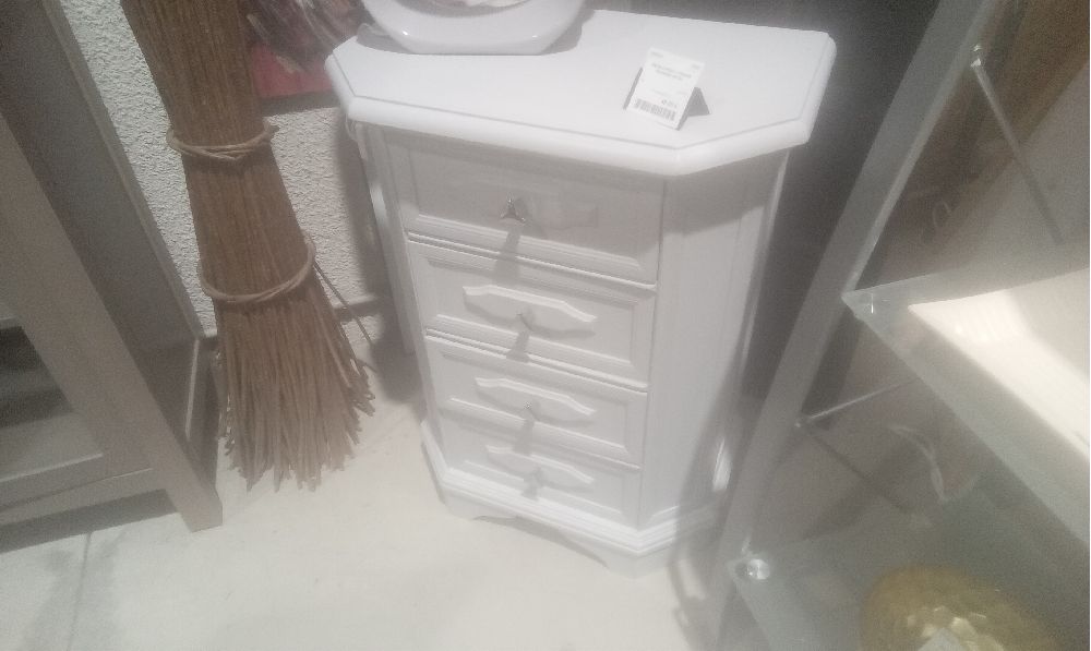 MEUBLE PEINT 4 TIROIRS POIGNEES METAL