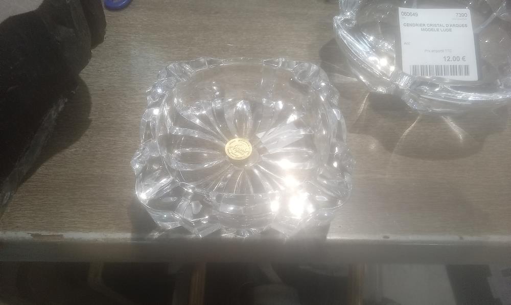 CENDRIER CRISTAL D'ARQUES MODELE CHAMPIGNY