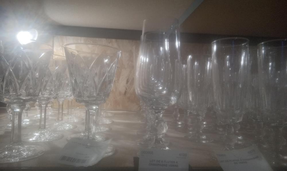 LOT DE 6 FLUTES A CHAMPAGNE VERRE