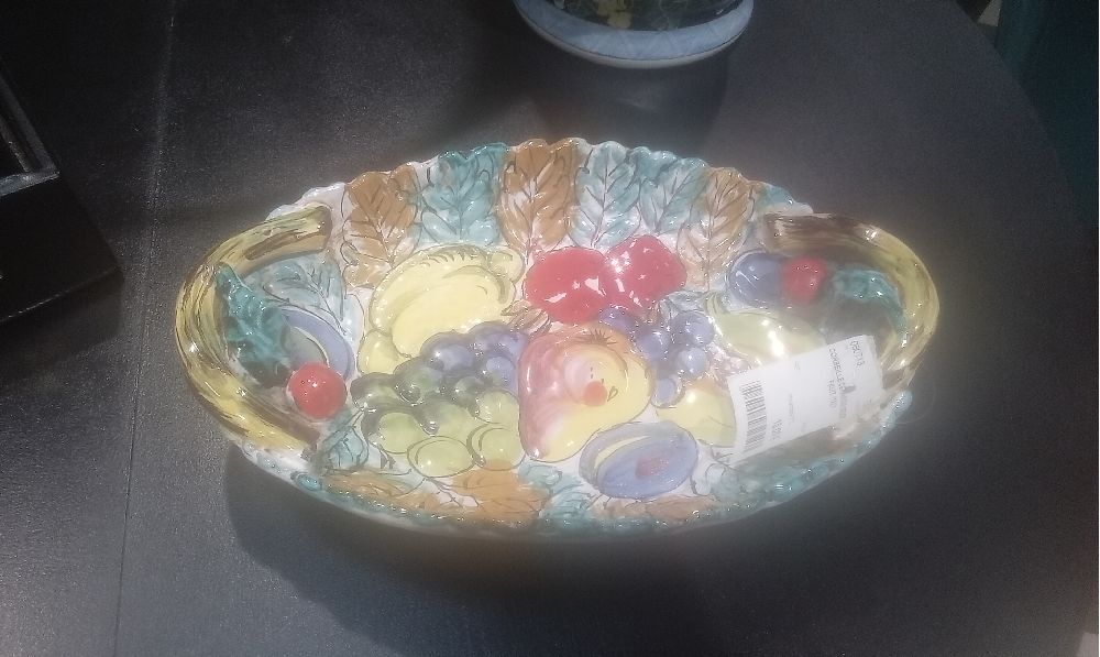 CORBEILLE CERAMIQUE DECOR FRUIT  ITALY