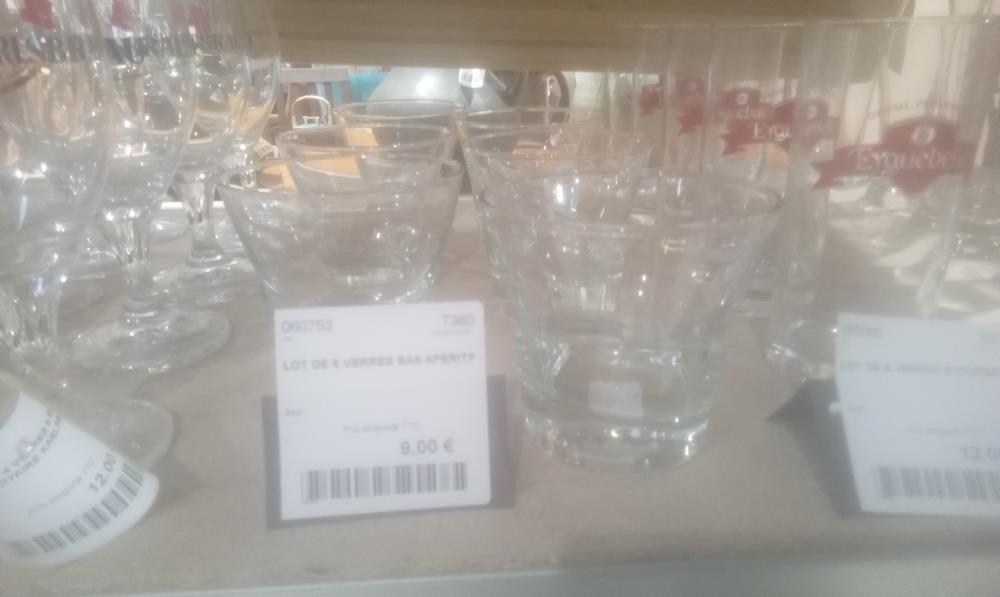 LOT DE 6 VERRES BAS APERITF