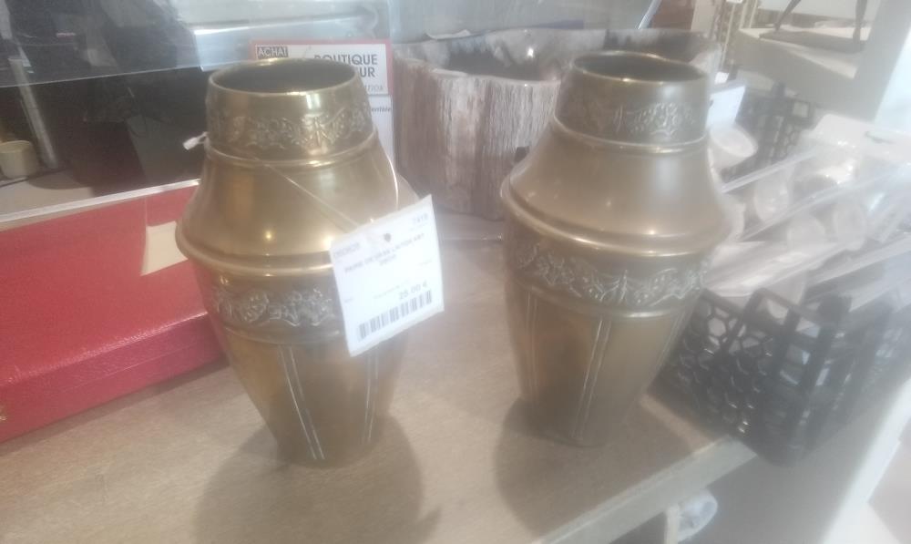 PAIRE DE VASE LAITON ART DECO