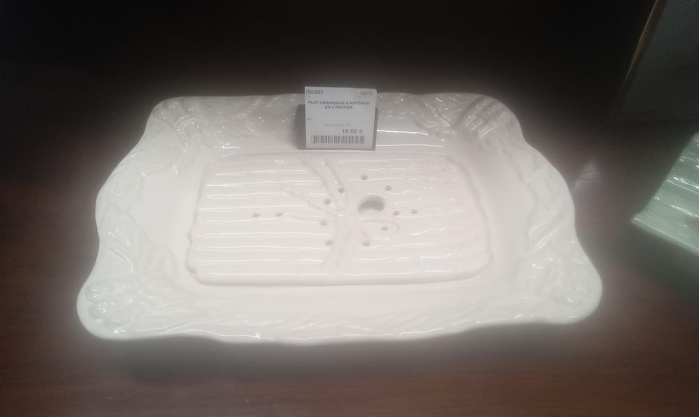 PLAT CERAMIQUE A ASPERGE EN 2 PARTIES