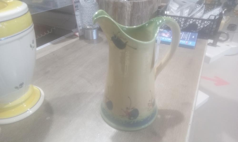 PICHET TERRE CUITE VERNISSE 1ANSE DECOR FLORAL