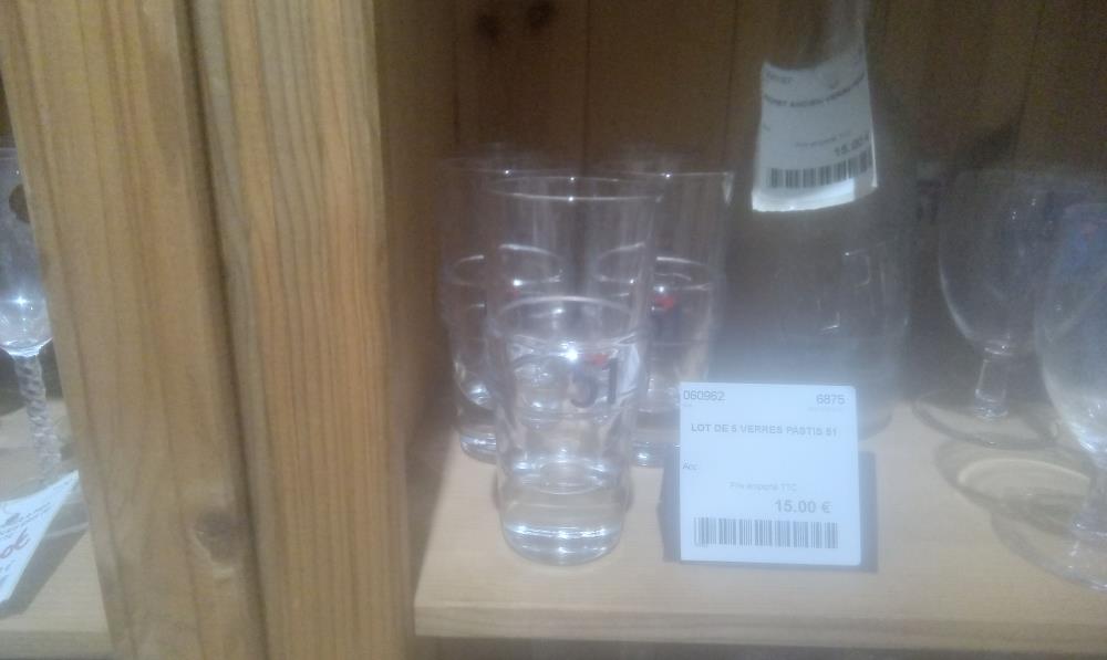 LOT DE 5 VERRES PASTIS 51