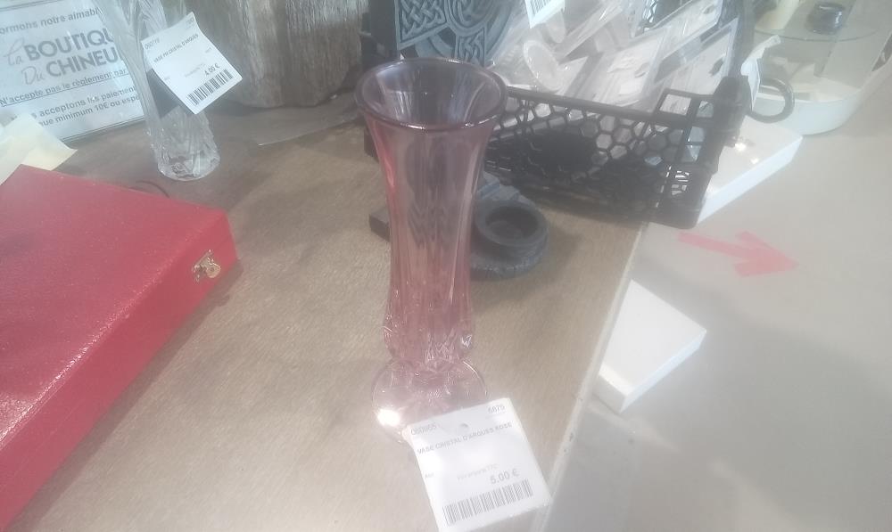 VASE CRISTAL D'ARQUES ROSE