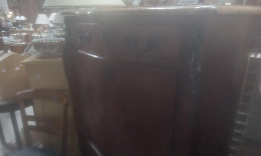 SECRETAIRE BOIS DE ROSE 4 TIROIRS+1ABATTANT+MARBRE EN L'ETAT